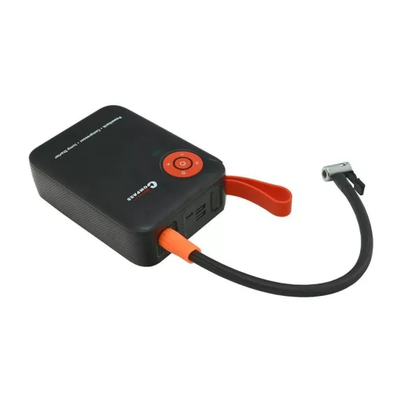 Compass indítóállomás kompresszorral, powerbankkal és lámpával (7200 mAh, 600 A)