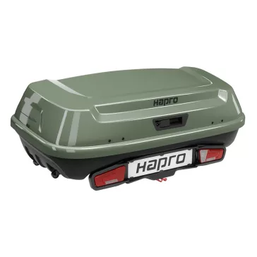   Hapro Boxer Hexagon L vonóhorogra szerelhető szállítóbox - 420 l, zöld