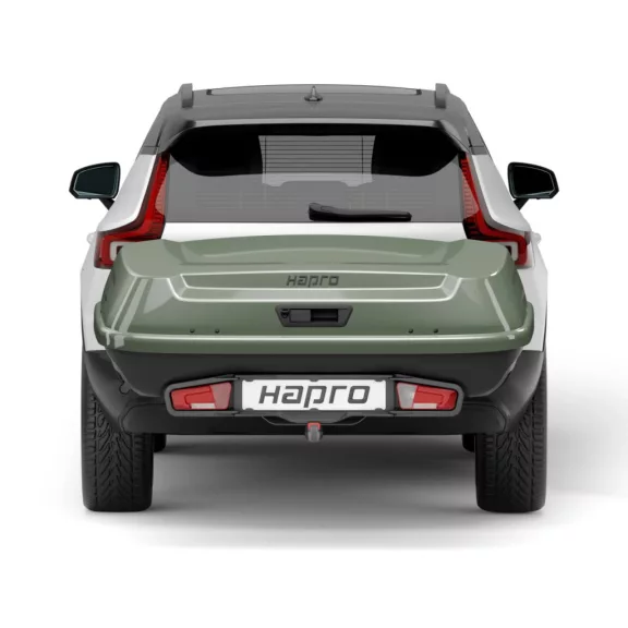 Hapro Boxer Hexagon L vonóhorogra szerelhető szállítóbox - 420 l, zöld