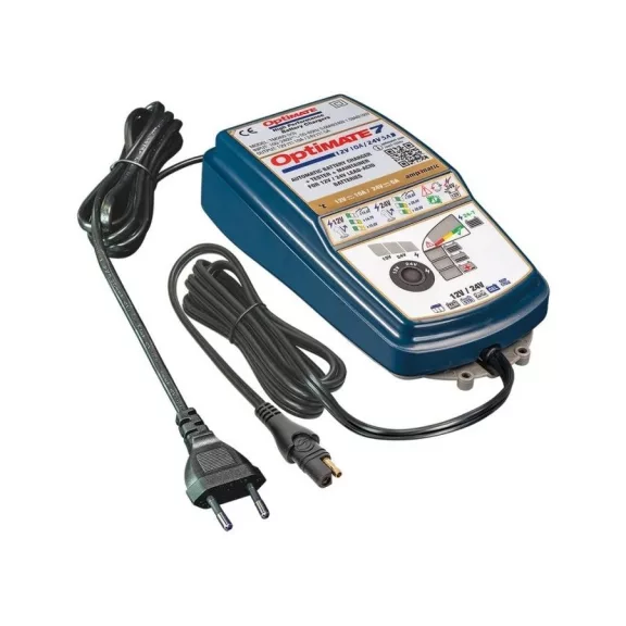 Tecmate Optimate 7 akkumulátortöltő 5–240 Ah (12 V / 24 V – 10 A / 5 A)